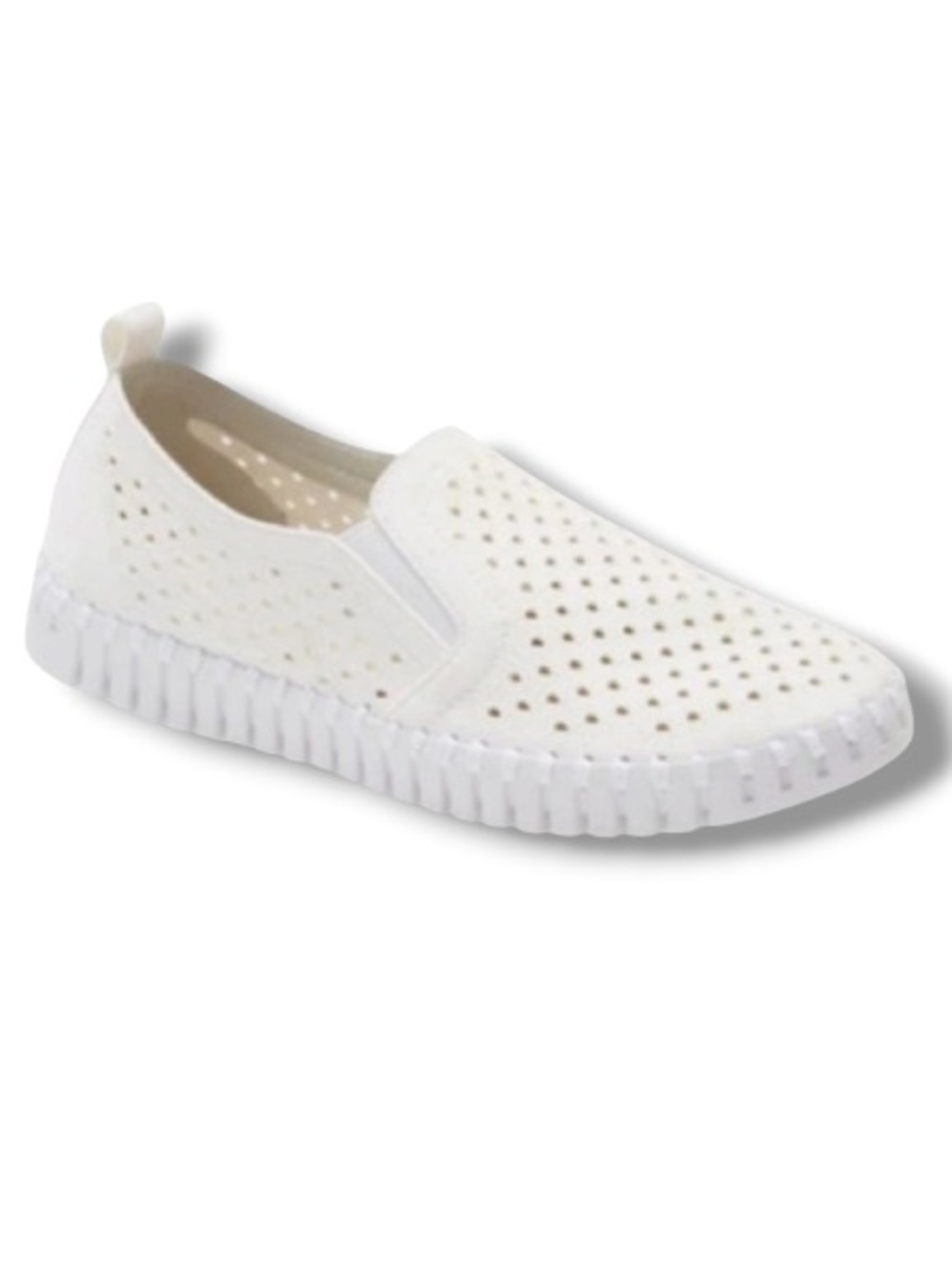 Ilse Jacobsen Women’s Tulip Slip-On Sneaker White Perforated Summer Shoes